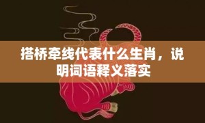 搭桥牵线代表什么生肖，说明词语释义落实