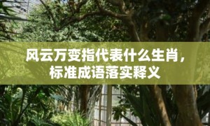 风云万变指代表什么生肖，标准成语落实释义