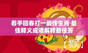 着手回春打一最佳生肖 最佳释义成语解释最佳答