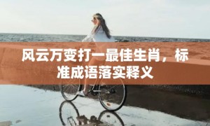 风云万变打一最佳生肖，标准成语落实释义