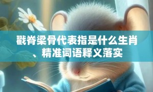 戳脊梁骨代表指是什么生肖、精准词语释义落实