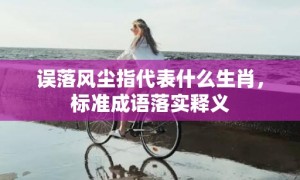 误落风尘指代表什么生肖，标准成语落实释义