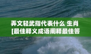 弄文轻武指代表什么 生肖 [最佳释义成语阐释最佳答]