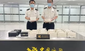 杭州萧山机场海关查获国外某品牌包装完好的手提包25个缩略图