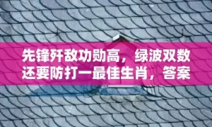 先锋歼敌功勋高，绿波双数还要防打一最佳生肖，答案曝光落实