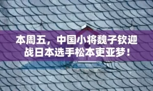 本周五，中国小将魏子钦迎战日本选手松本吏亚梦！