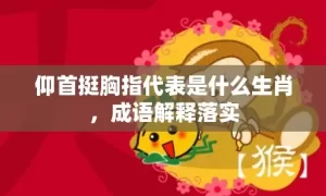 仰首挺胸指代表是什么生肖，成语解释落实