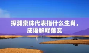 探渊索珠代表指什么生肖，成语解释落实