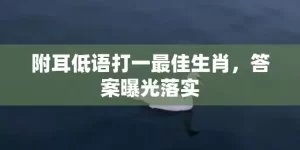 附耳低语打一最佳生肖，答案曝光落实