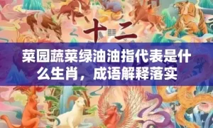 菜园蔬菜绿油油指代表是什么生肖，成语解释落实