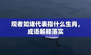 观者如堵代表指什么生肖，成语解释落实