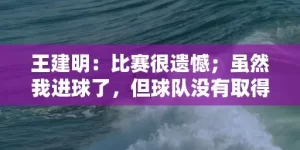 王建明：比赛很遗憾；虽然我进球了，但球队没有取得胜利