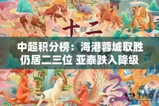 中超积分榜:海港蓉城取胜仍居二三位 亚泰跌入降级区 中超积分榜:海港蓉城取胜仍居二三位 亚泰跌入降级区