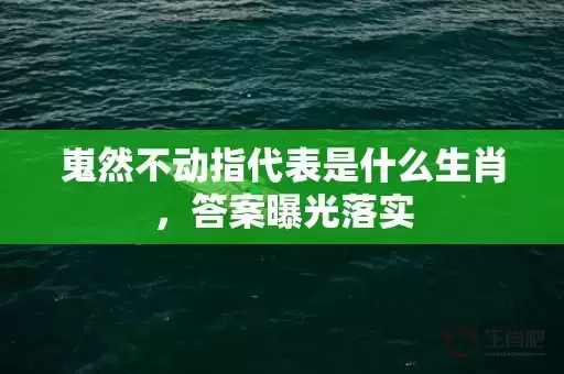 嵬然不动指代表是什么生肖，答案曝光落实