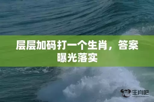 层层加码打一个生肖，答案曝光落实