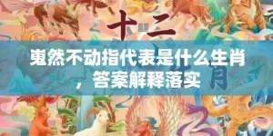 嵬然不动指代表是什么生肖，答案解释落实