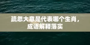 疏忽大意是代表哪个生肖，成语解释落实