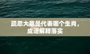 疏忽大意是代表哪个生肖，成语解释落实