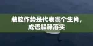 装腔作势是代表哪个生肖，成语解释落实