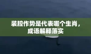 装腔作势是代表哪个生肖，成语解释落实