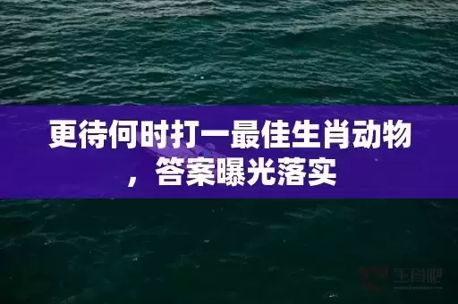 更待何时打一最佳生肖动物，答案曝光落实