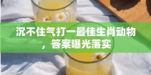 沉不住气打一最佳生肖动物，答案曝光落实