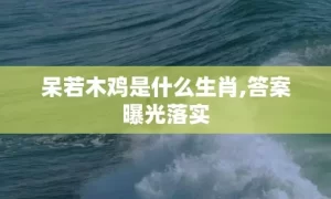 呆若木鸡是什么生肖,答案曝光落实