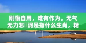 刚愎自用，难有作为。无气无力怎鋤泥是指什么生肖，精选解答落实