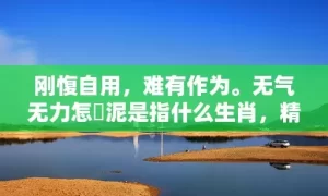 刚愎自用，难有作为。无气无力怎鋤泥是指什么生肖，精选解答落实