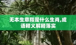 无本生意指是什么生肖,成语释义解释落实