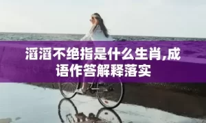 滔滔不绝指是什么生肖,成语作答解释落实