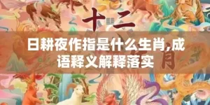 日耕夜作指是什么生肖,成语释义解释落实