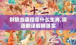 豺狼当道指是什么生肖,词语翻译解释落实