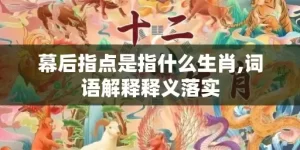 幕后指点是指什么生肖,词语解释释义落实