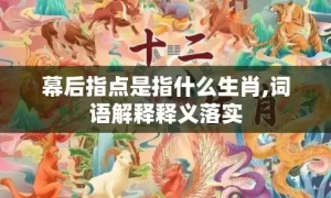 幕后指点是指什么生肖,词语解释释义落实