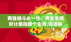 两强相斗必一伤，声东击西好计策指那个生肖,词语解释释义落实