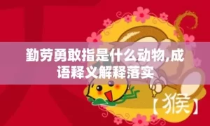 勤劳勇敢指是什么动物,成语释义解释落实