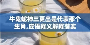 牛鬼蛇神三更出是代表那个生肖,成语释义解释落实