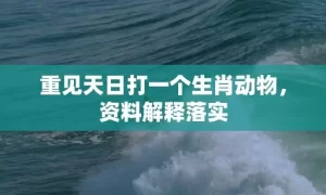 重见天日打一个生肖动物，资料解释落实