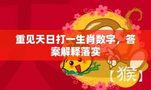 重见天日打一生肖数字，答案解释落实