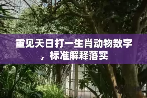 重见天日打一生肖动物数字，标准解释落实