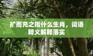 扩而充之指什么生肖，词语释义解释落实