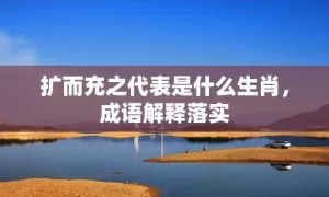 扩而充之代表是什么生肖，成语解释落实