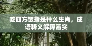 吃四方饭指是什么生肖，成语释义解释落实