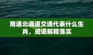 南通北通道交通代表什么生肖，成语解释落实