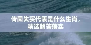 传闻失实代表是什么生肖，精选解答落实