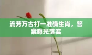 流芳万古打一准确生肖，答案曝光落实