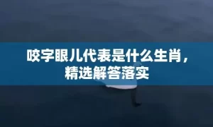 咬字眼儿代表是什么生肖，精选解答落实