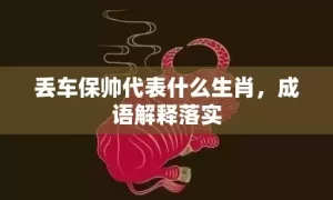 丢车保帅代表什么生肖，成语解释落实