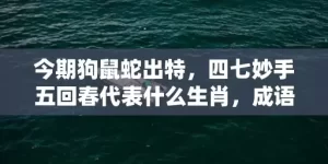 今期狗鼠蛇出特，四七妙手五回春代表什么生肖，成语解释落实